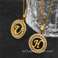 Joyas de moda de 18 kgold colgante de alfabeto hueco y hueco